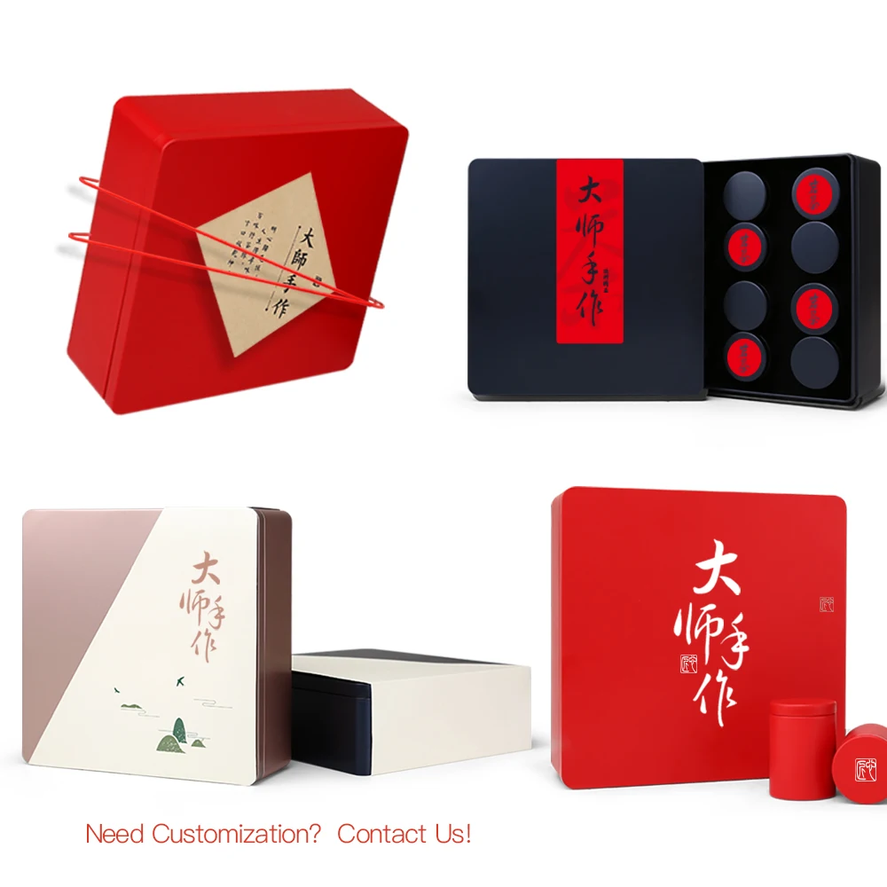 
tea tin metal tinplate gift tin box with 12 tin canisters 