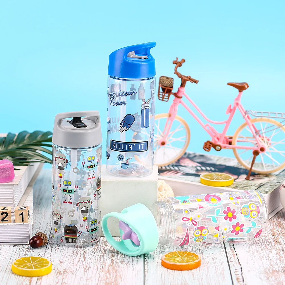 

2021 bulk sale new design BPA free cheap sport plastic kids water bottle with straw
