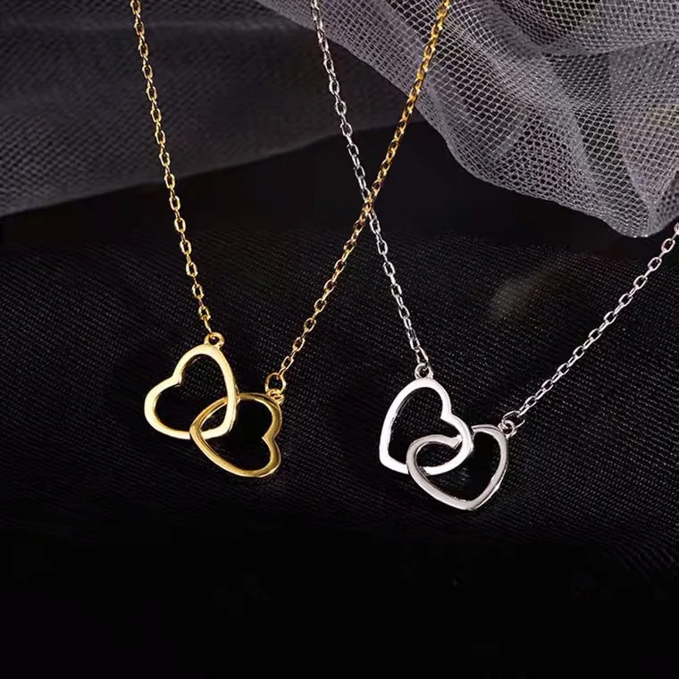 

Rainbowking personalized heart design sterling silver gold plated jewelry women statement necklace colar de ouro gold jewelry