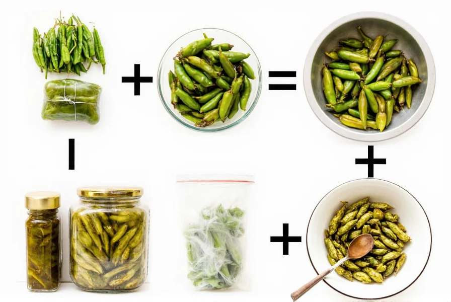 Step-by-step preservation methods for Fresno chili peppers including pickling, freezing, and drying techniques