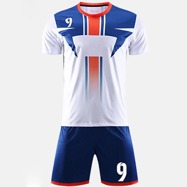 

Sublimation printing blue and white football uniforms men sports training suit team soccer wear, Custom color