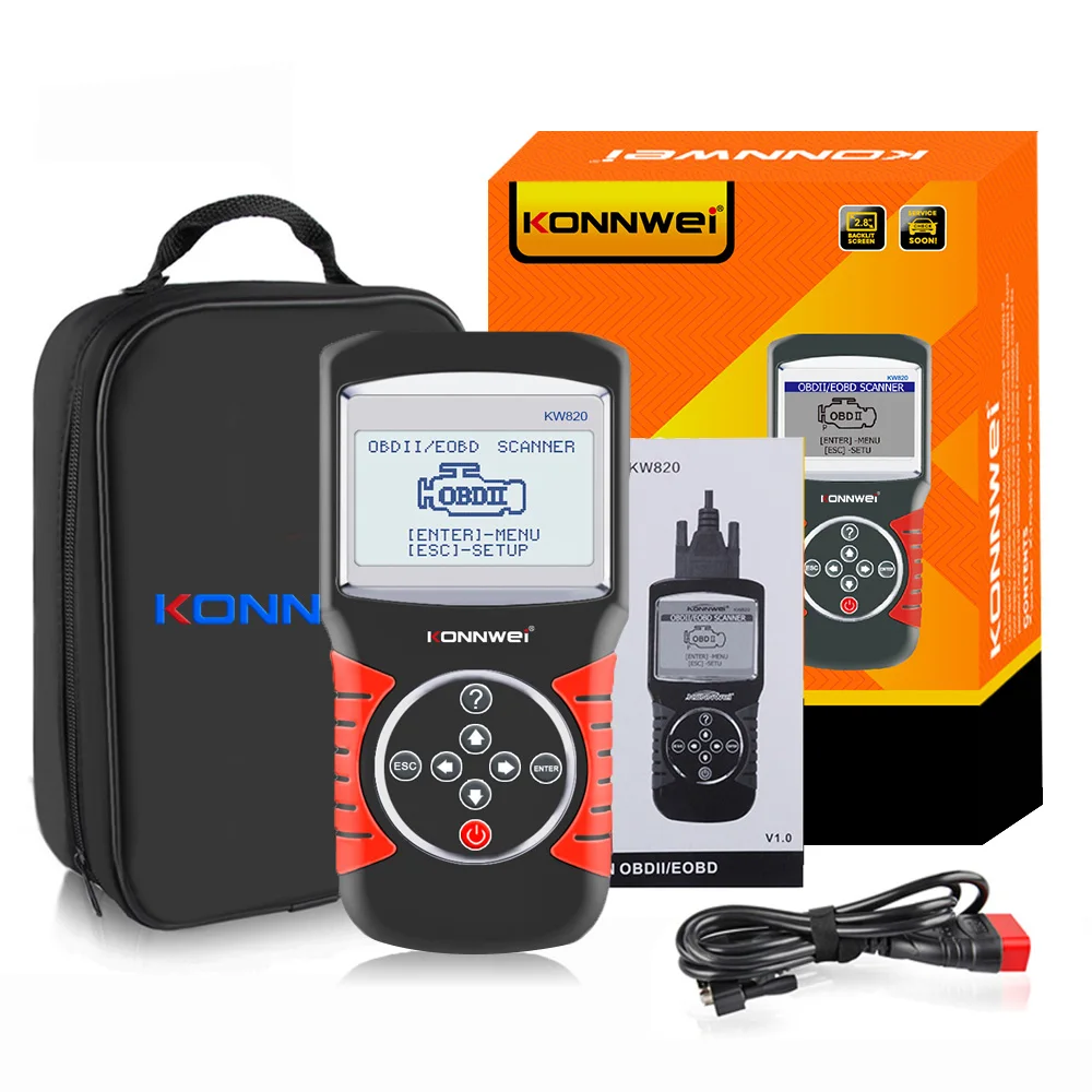 

KW820 OBDII Car Scanner OBD2 Diagnostic Tool OBD Auto Engine Fault Detector Vehicle Tester EOBD Car Code Reader Multi-language