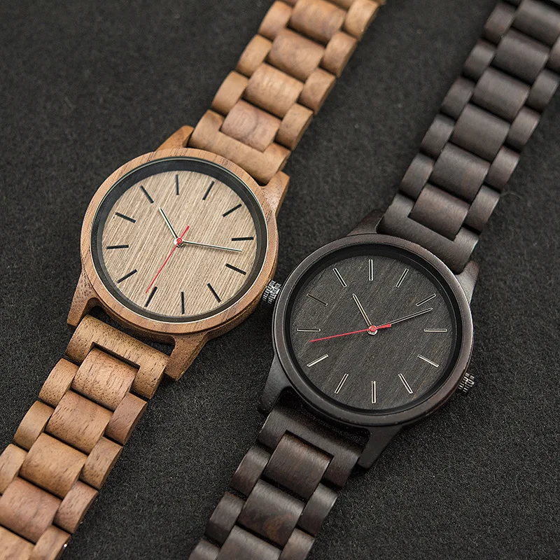 

Factory Direct Sales Walnut Wooden Watch Japanese Movement Hot Brand Logo Customized Gift