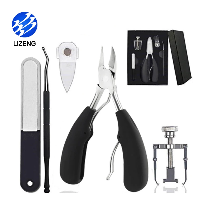 

5 Pcs Set Perfect Nail Care Cuticle Nippers Sets With Cuticle Peeler Teenitor Manicure Pedicure Cuticle, Black