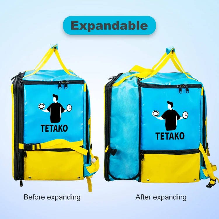 
Expandable Large Motorcycle Aluminium Foil Thermal Lunch Food Delivery Bag Cooler Pizza Bike Insulated Food Delivery Backpack 