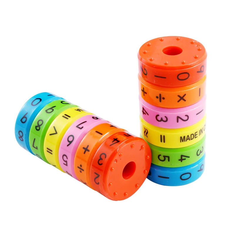 

1-5Education Magnetic Mathematics Numerals Cylinder Learning Math Abacus Toys Kindergarten and Primary School Kids Colorful Ring