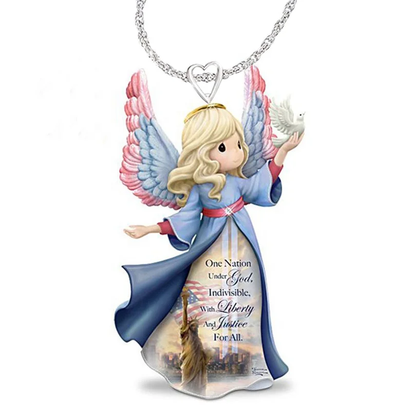 

European and American Fashion American Goddess Angel Jewelry Accessories Cartoon Girl Necklace