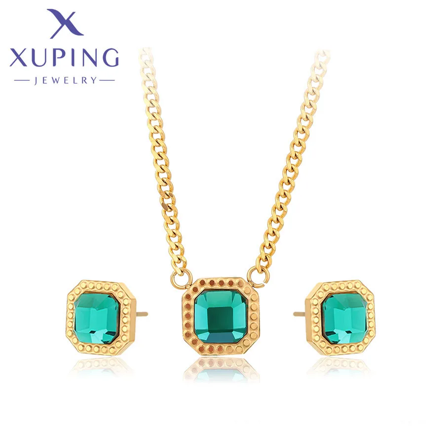 

YXS-634 xuping jewelry fashion 24K gold color elegant luxury set for women necklace EU restricted sale earring jewelry set