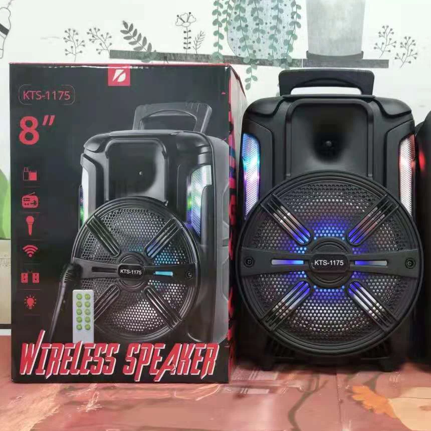 

KTS wireless speaker ,8 inch and with remote and wire microphone outdoor dancing speaker