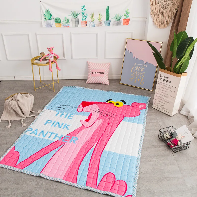 autumn-wind Cartoon Creeping Mat Baby Infant Playmat Blanket Play Game Mat Room Decoration Round Crawling Activity Pad Carpet Floor Home Rug Gift Grey lion 