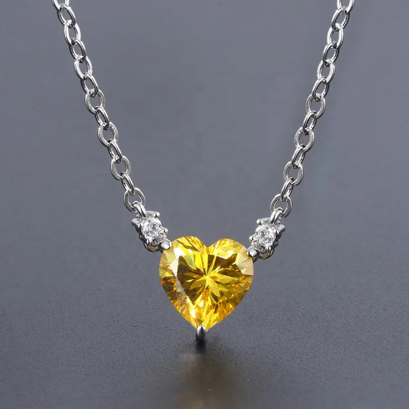 

Heart Cut Created Gemstone Wedding Engagement Fine Jewelry Pendant Necklace Wholesale