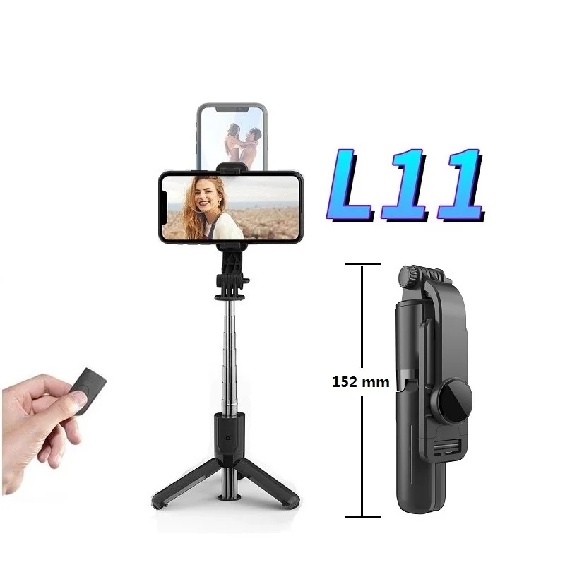

L11 new 3 in 1 wireless mini selfie stick, foldable tripod, extendable monopod for mobile phones, Black
