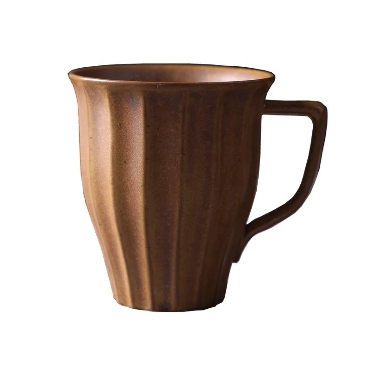 

Wholesale Coffee Ceramic Mug Coarse Pottery Coffee Water Milk Cup Gift Customized Logo