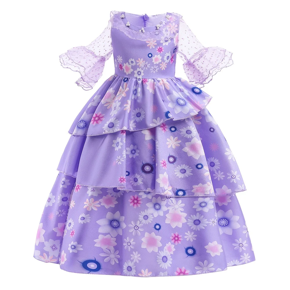 

MQATZ Cosplay Isabella Purple Anime Encanto Dress Carnival Party Princess Costume for Girls
