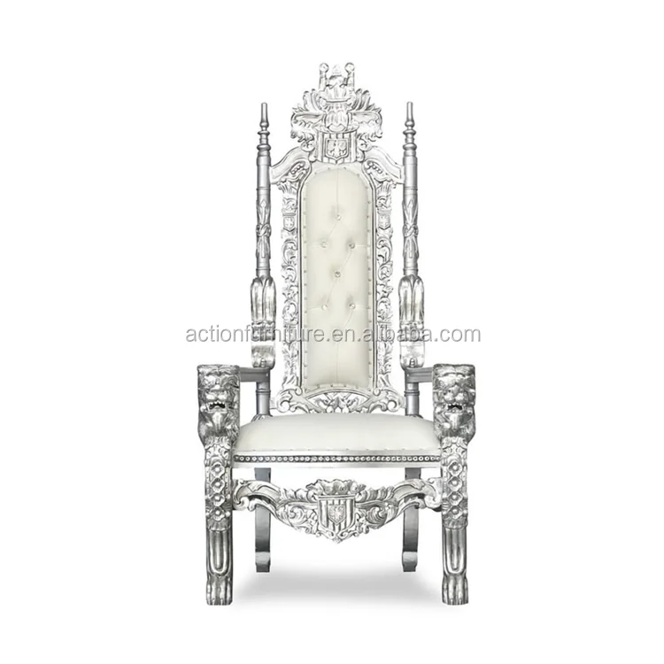 
Hot Sale Cheap Royal Throne King Queen Stainless Steel Golden High Back Luxury Wedding Chairs Banquet Chairs 