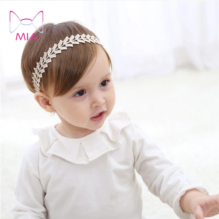 

(MIA) Free Shipping korean golden thread embroidered leaf bowknot princess baby headband, Picture shows