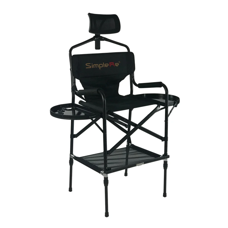 
New Portable Foldable Tall Director Adjustable Makeup Artist Chair With Headrest 