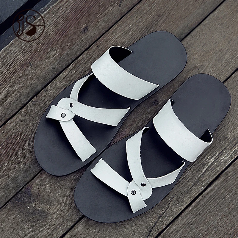 

Fashionable new style Factory selling men's leather slippers High quality men's slippers Men's summer sandals