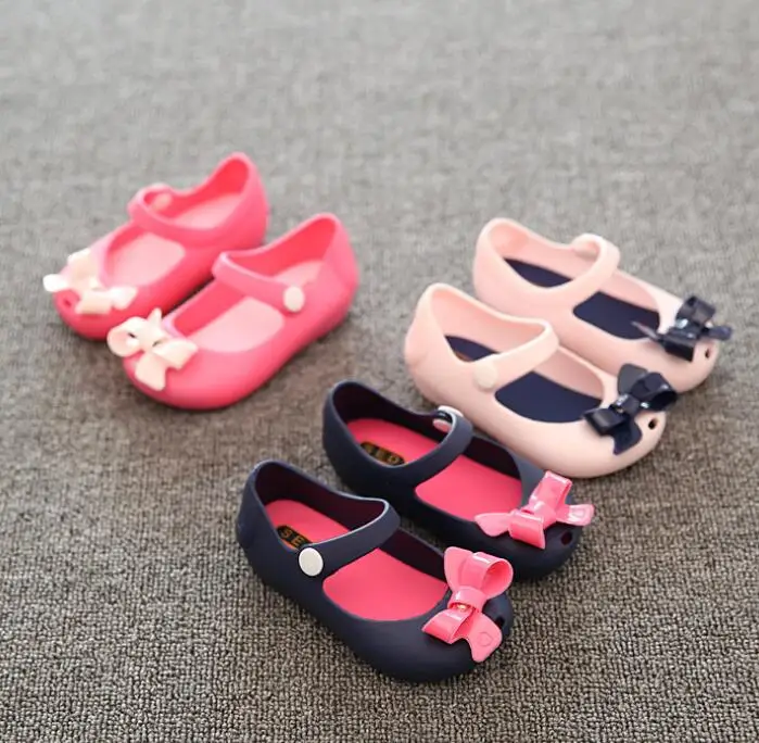 

2020091466 Girl Jelly Sandals PVC Soft Bowknot Garden Shoes