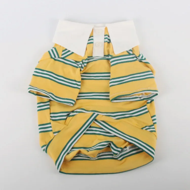 

Factory luxury Pet Summer clothes stripe dog POLO shirt dog cat sports vest