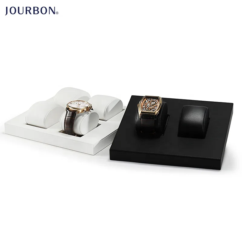 

Hot watch jewelry bangle stand pu watch bracelet jewelry display tray, Black, white