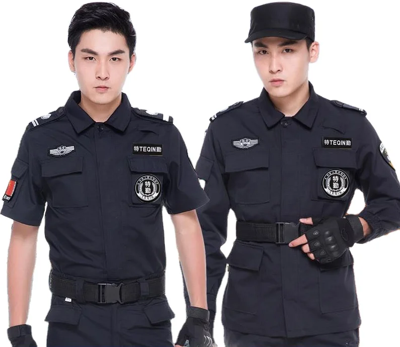 

Factory Black Security jacket Guard Uniform Military Clothing airport Security shirt uniforms, Customize color