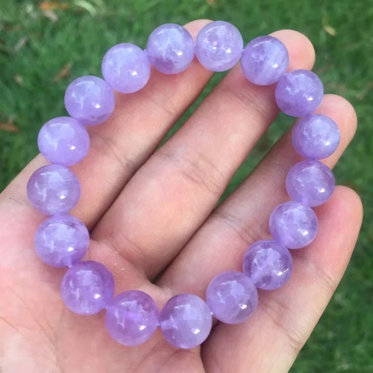 

11 mm Natural romantic violet amethyst gemstone crystal stone bead bracelet