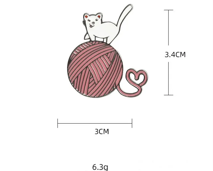 Benutzerdefinierte Cartoon Katze Fußball Revers Weiche Emaille Pin Abzeichen - B