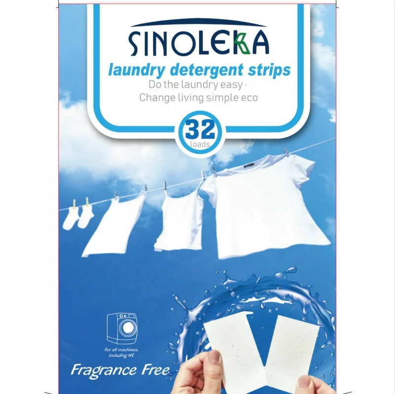 

Fragrance free eco paper soap laundry detergent strips for baby