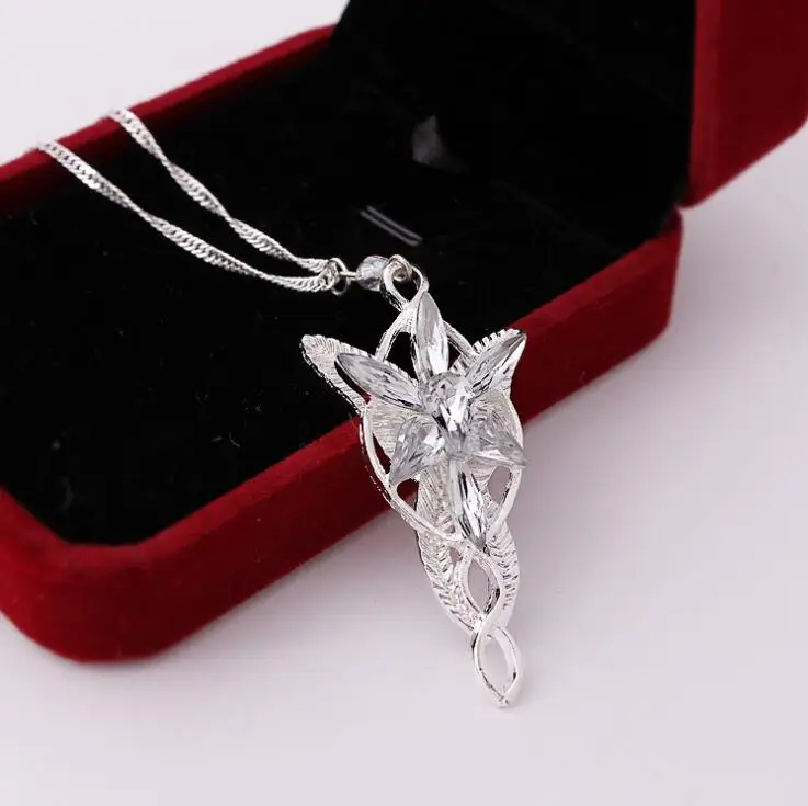 

Fashion Lord of the Rings Evenstar Pendent Movie Jewelry Crystal Twilight Star Necklace