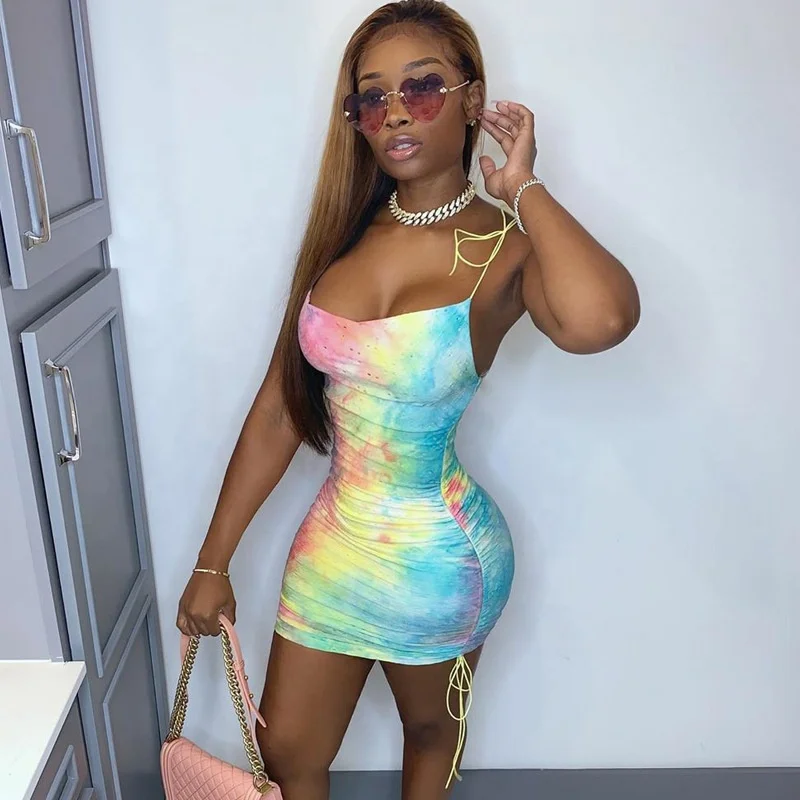 

Hot sale women 2020 summer casual colorful woman summer dress, As picture or customized make