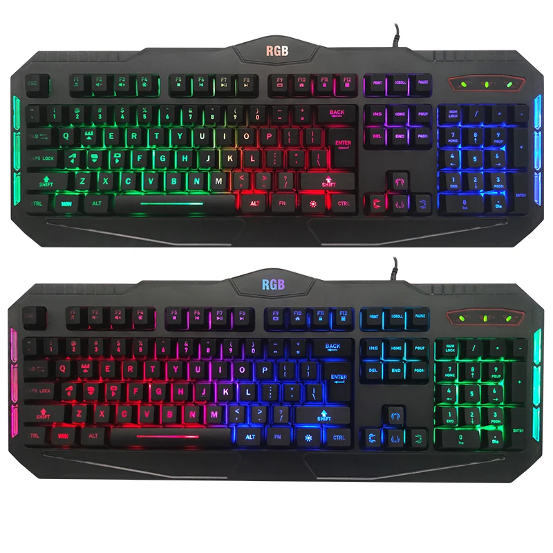 

RGB glow led wired gaming keyboards 2021, Customized colors