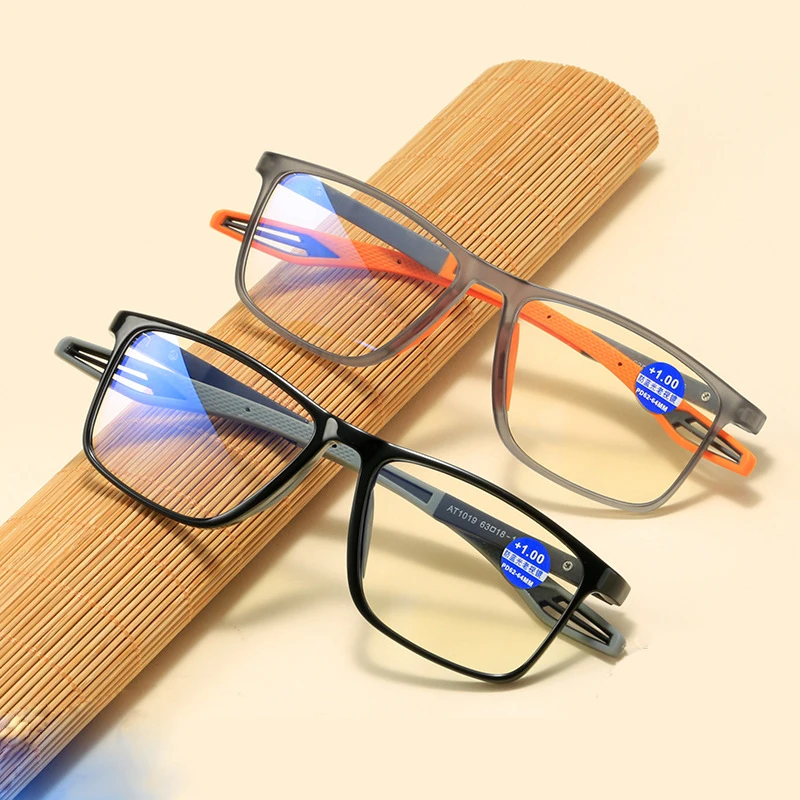 

2119 TR90 Frame sport Eyewears square customize logo men and women Eyeglasses reading glasses blue light filter