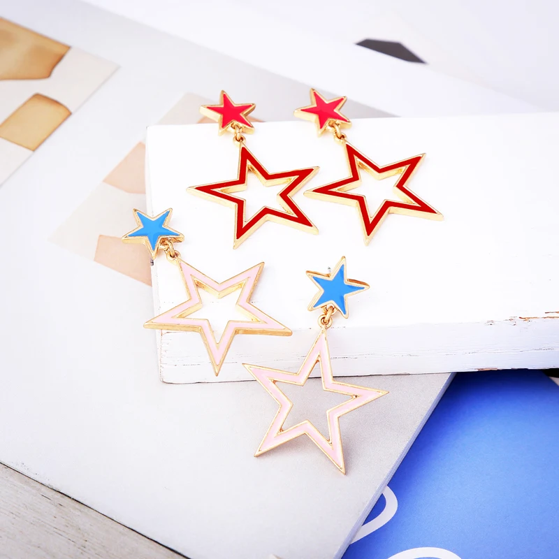 

ed00218c 2020 Simple Pink Cute Classic Jewelry Maker Women Gift Hoop Charm Enamel Dangle Heart Earrings For Girl, Gold