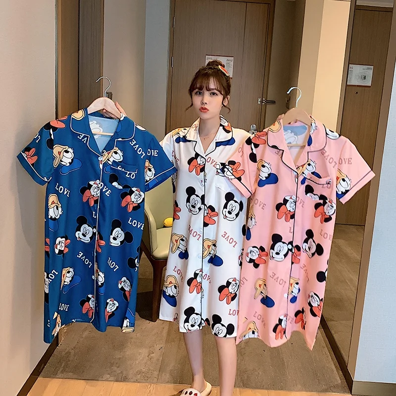 

hot selling summer fashion rayon printing floral elegant nightdress for women
