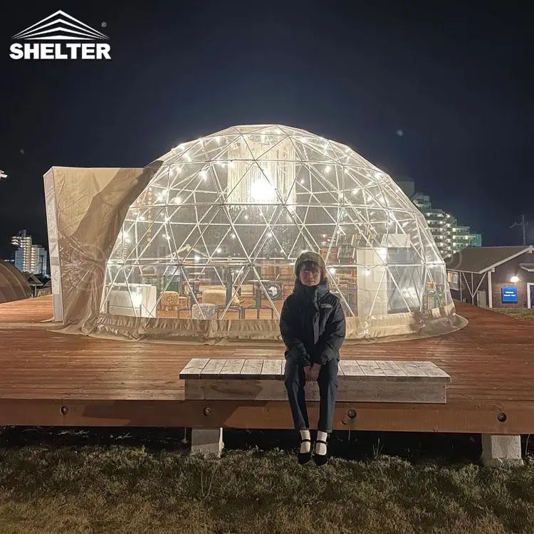 

Pvc Igloo domo Tent for restaurant outdoor dining Restaurant house Transparent Luxury Camping Geodesic outdoor glamping tent