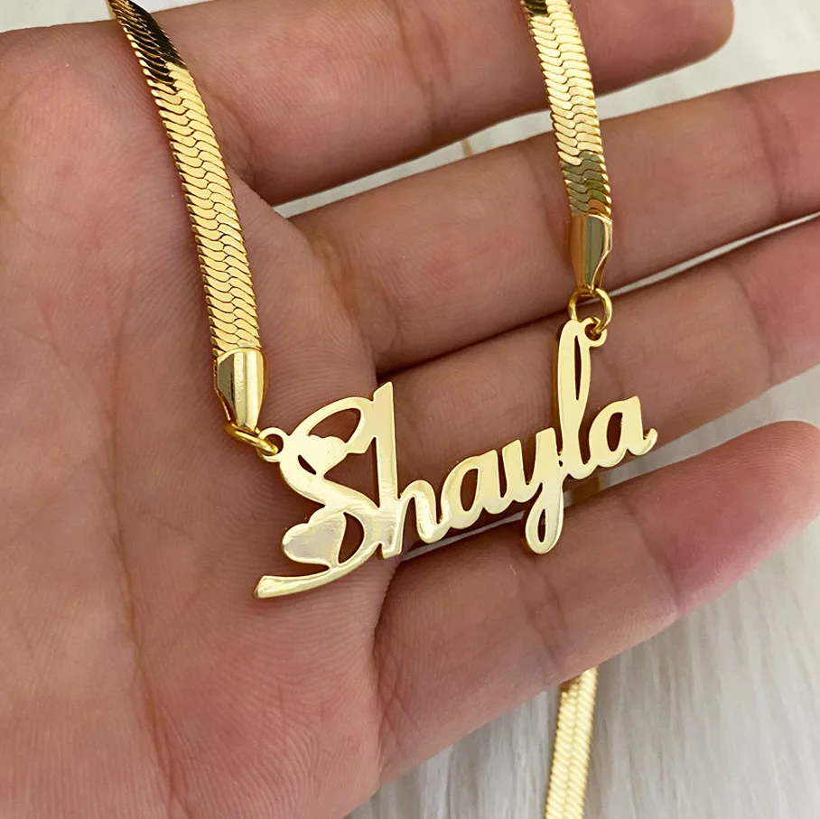 

Letter Name Plate Necklace Custom Stainless Steel Personalised any Name 11 Font Style for Girls Choose Women Jewelry Fashion Men