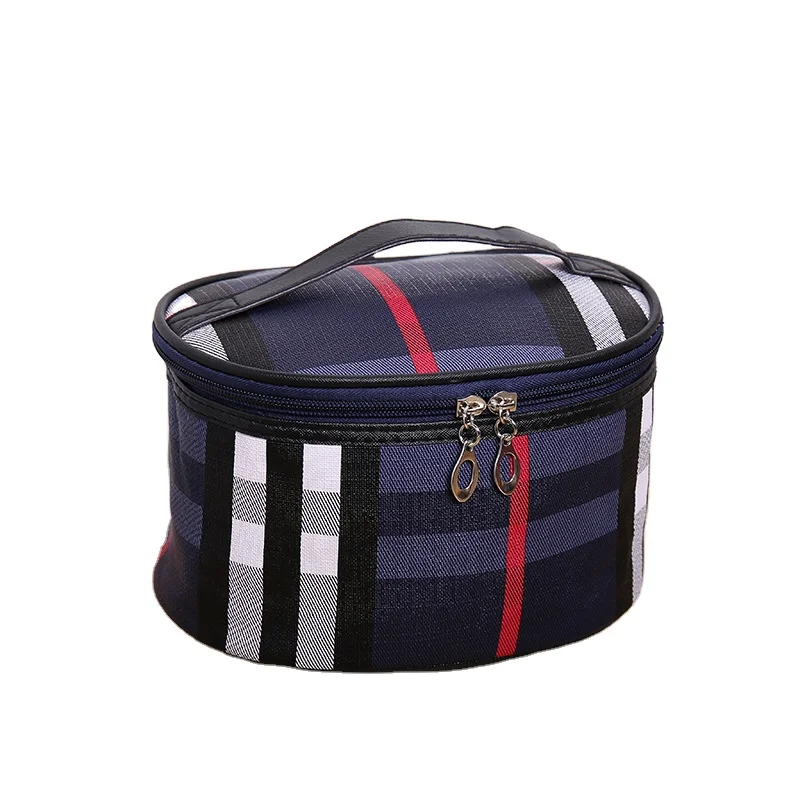 

2021 British Style Personalized Cosmetic Bag Big Makeup Bag For Women Black Makeup Case