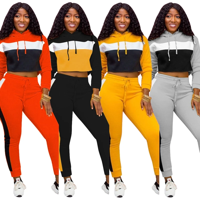 

ANL1157 Newest Design Autumn Matching Hoodie Sports Suits Set Fashion Womens Two Piece Clothing