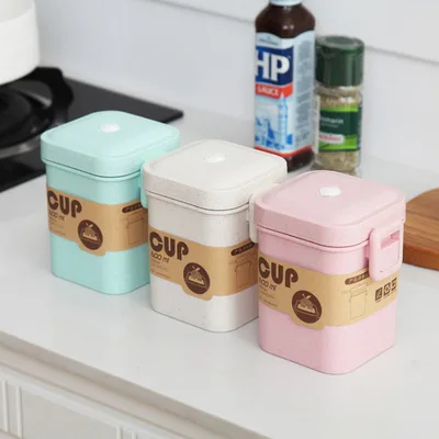 

Reusable Wheat Straw Fiber Microwavable Bento Lunchbox Leakproof Candy Cans Biodegradable Soup Cans, Green/pink/beige/custom colors