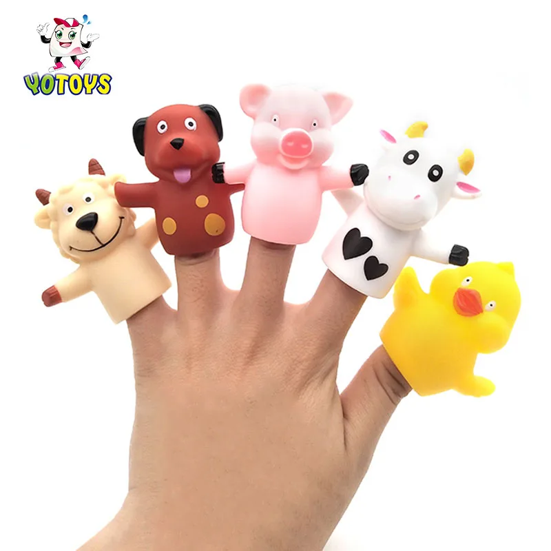3+ Plastic Finger Puppets Kids Toys Educational Mini Farm Animals For