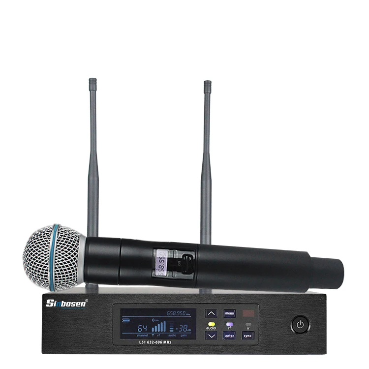 

Wireless microphone professional mic wireless Q-D4 musical instruments mic stage recording studio microphone, Black
