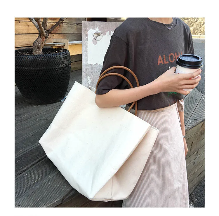 

Wholesale custom simple large capacity canvas bag popular cotton shopping bag, Any color from our color card