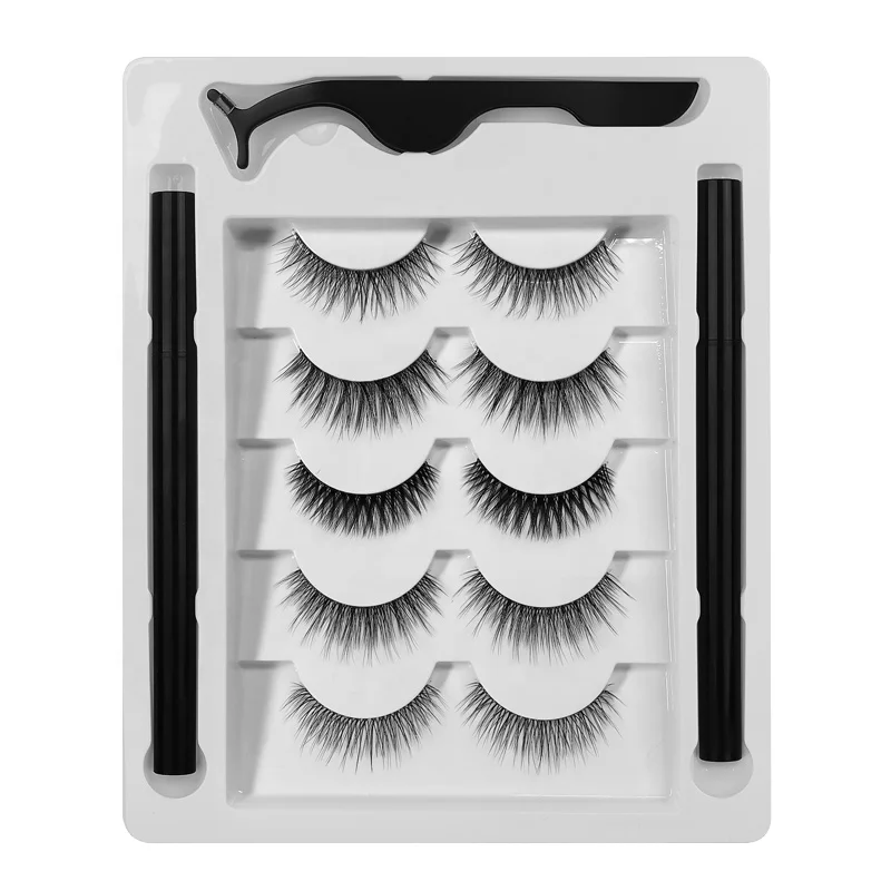 

J hand made full strip lashes 3D false eyelashes set protein fiber fine hair lashes, Natural black