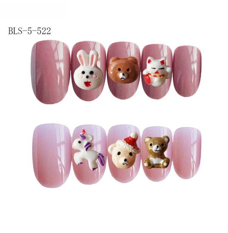 

New promotion ABS material jump color popular design ladies casual fake nails, Multi color