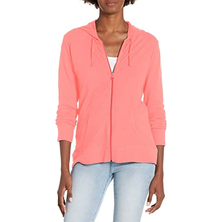 

Women's Jersey Full Zip Hoodie oversized hoodie plain cotton hoodies, Mix color is available
