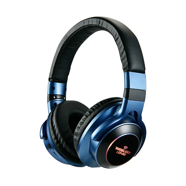 

LED-008 LED Light wireless headphones 3D Stereo headphone bt With Mic Headset Support TF Card Noise Cancelling Headphone