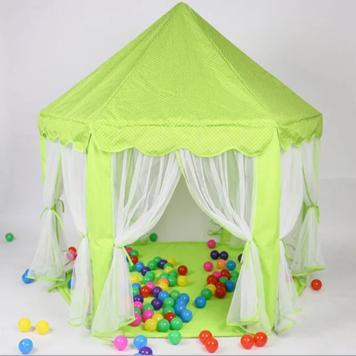 

Wholesale nice price Kids Play House Pink Hexagon Princess Castle Kids Play Tent Child Play Tent