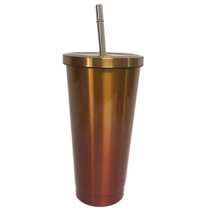 

Normal coating custom logo 16 ounce coffee stainless steel tumbler with lid and straw, Black, white, green and custom color