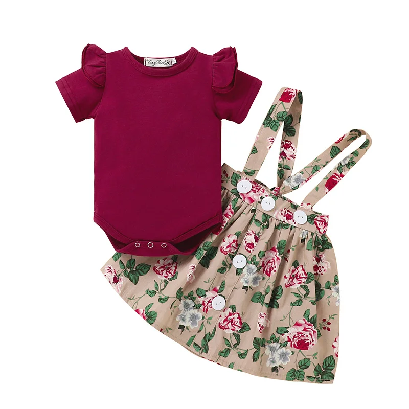 

Wholesale organic cotton baby romper and dress baby girl's clothes floral baby dresses 2021